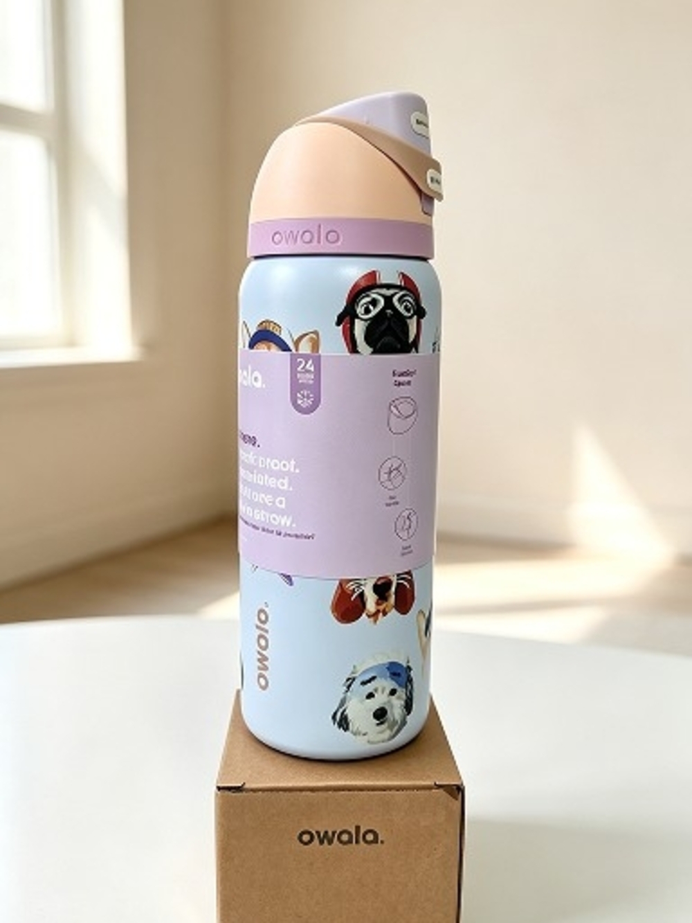 Owala 32 oz Blush CAT COLLAGE - CATOWALA FreeSip Water Bottle UO Exclusive